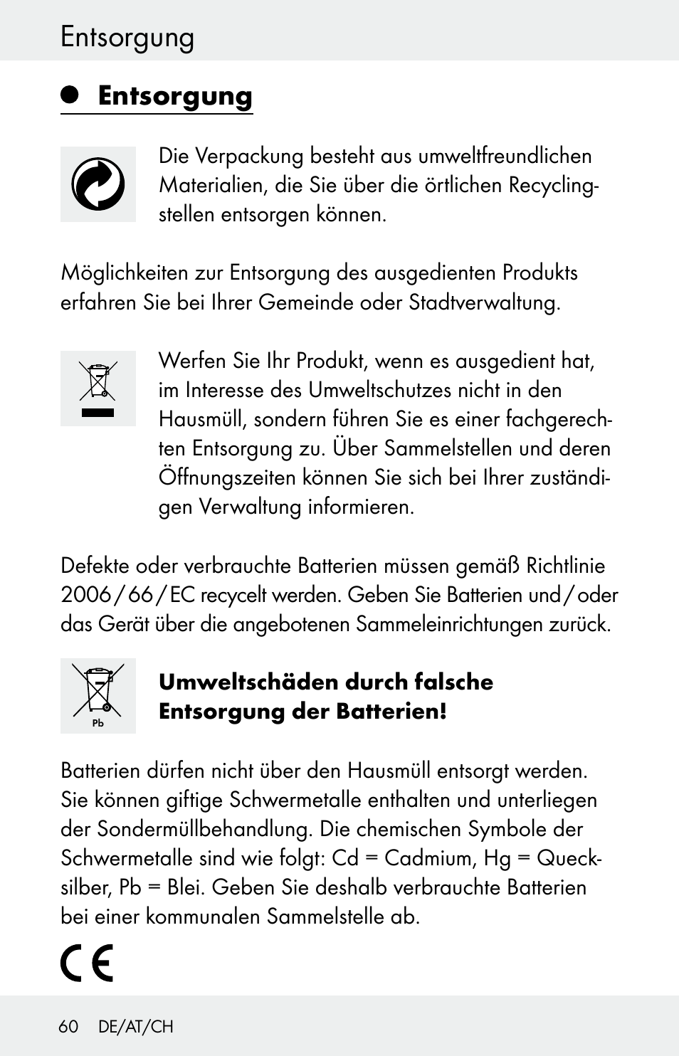 Entsorgung | Powerfix Z30225 User Manual | Page 60 / 61