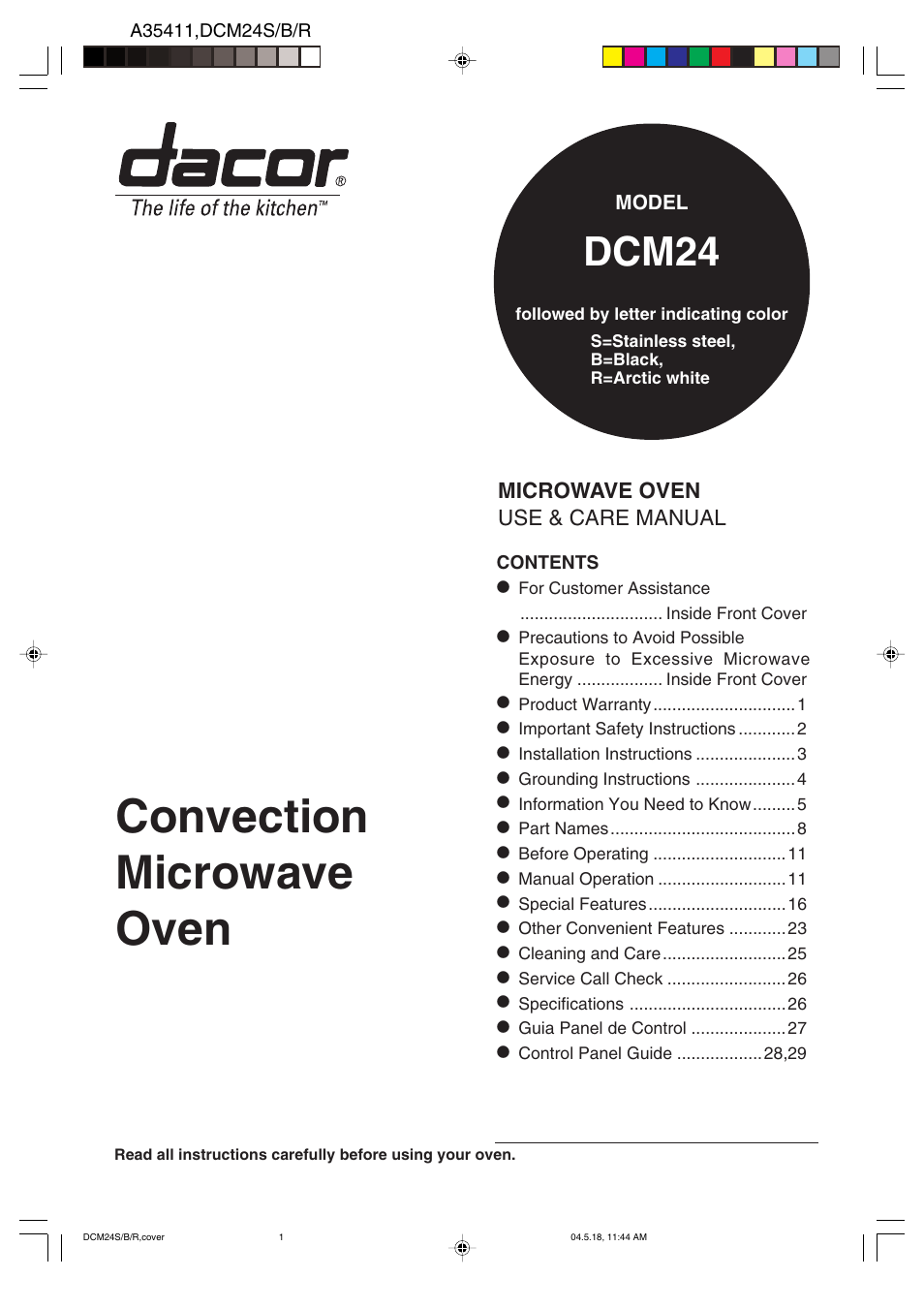 Dacor DCM24 User Manual | 32 pages