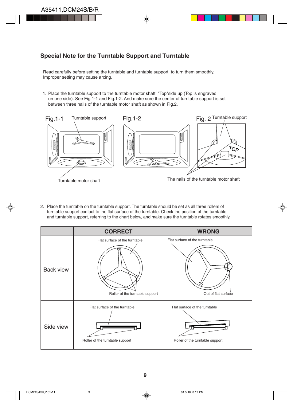 Correct wrong back view side view | Dacor DCM24 User Manual | Page 11 / 32