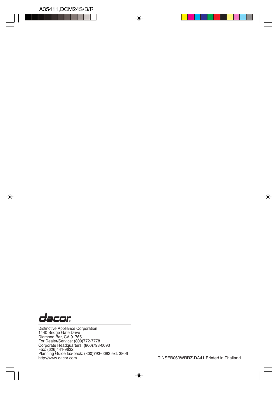 Dacor DCM24 User Manual | Page 32 / 32
