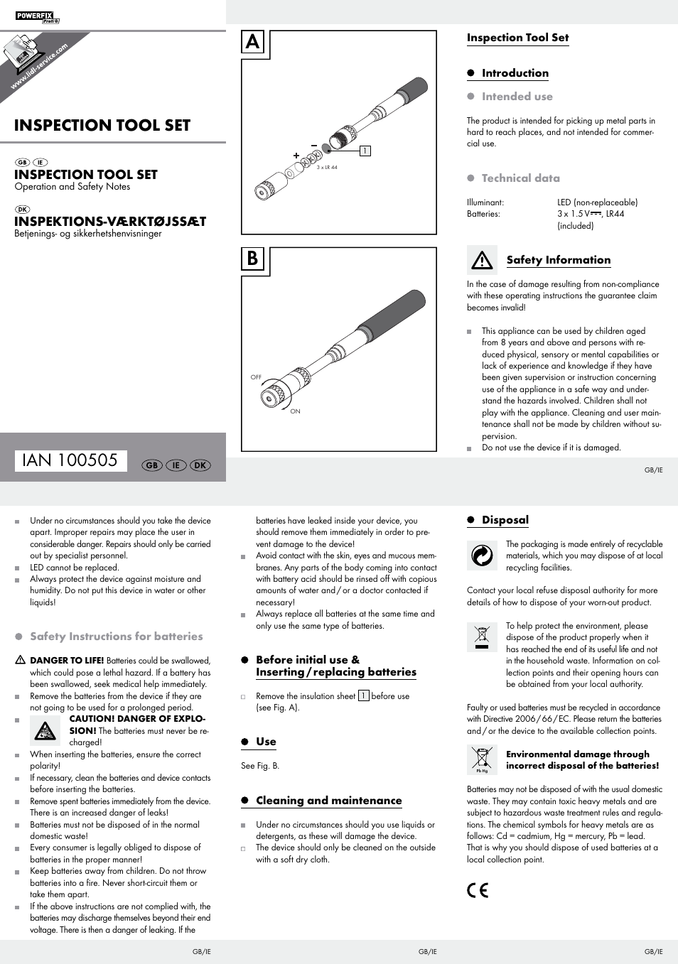 Powerfix 100505-14-07 User Manual | 2 pages