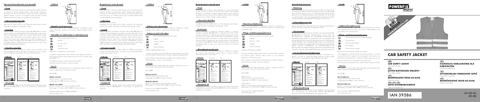 Powerfix HIGH VISIBILITY VEST User Manual | 2 pages
