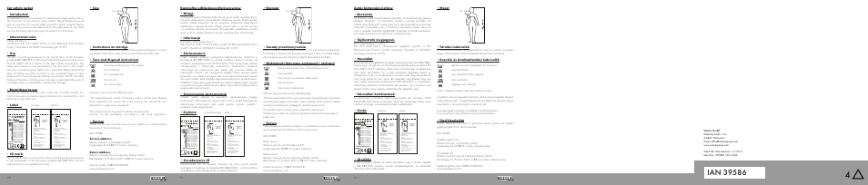 Car safety jacket • introduction, Restrictions to use, Label | Ce-mark, Size • instructions on storage, Care and disposal instructions, Service, Kamizelka odblaskowa dla kierowców • wstęp, Informacja, Zastosowanie | Powerfix HIGH VISIBILITY VEST User Manual | Page 2 / 2