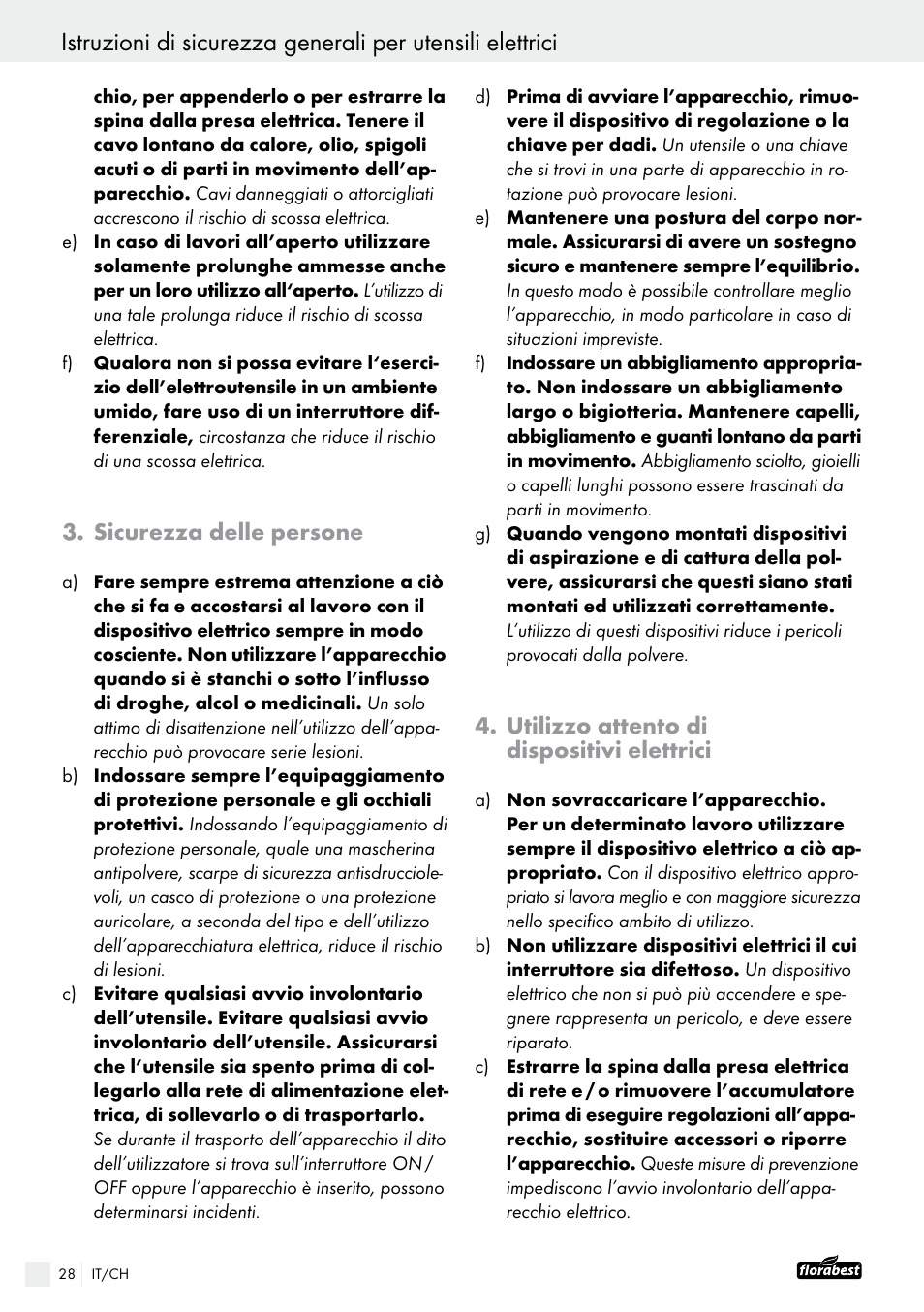 Sicurezza delle persone, Utilizzo attento di dispositivi elettrici | Powerfix FAAS 10.8 A1 User Manual | Page 28 / 44