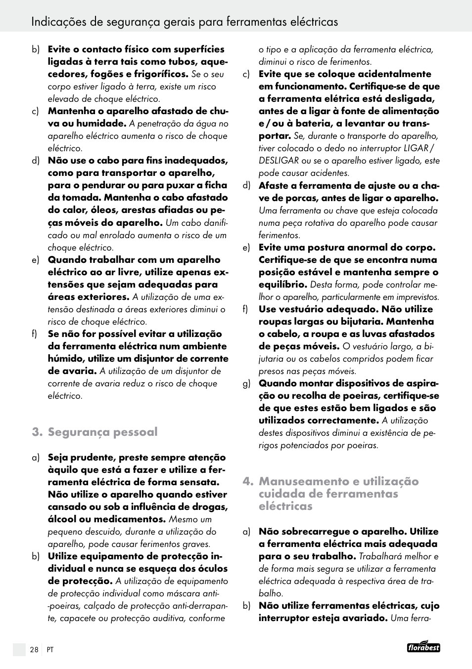 Segurança pessoal | Powerfix FAAS 10.8 A1 User Manual | Page 28 / 55