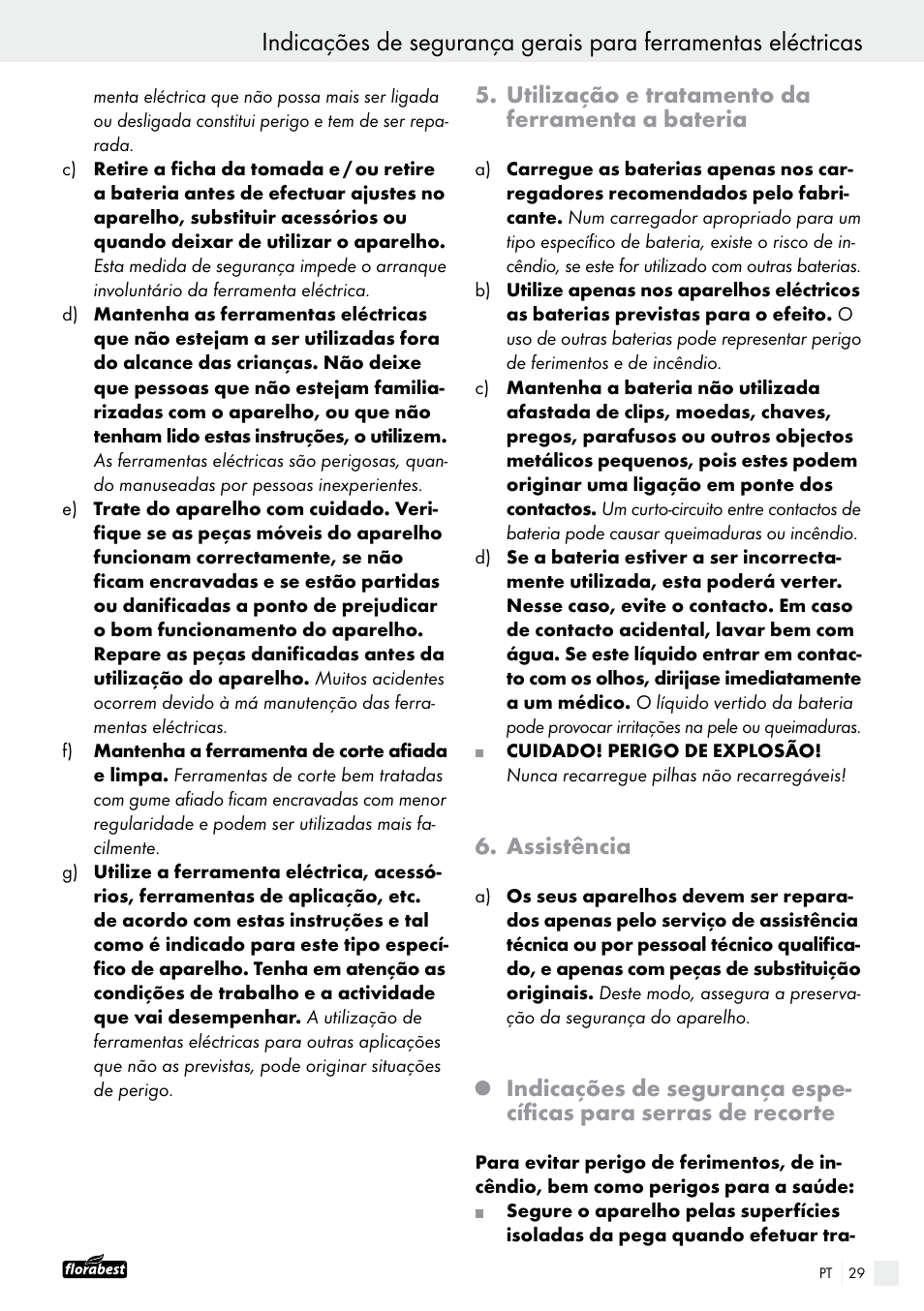 Utilização e tratamento da ferramenta a bateria, Assistência | Powerfix FAAS 10.8 A1 User Manual | Page 29 / 55