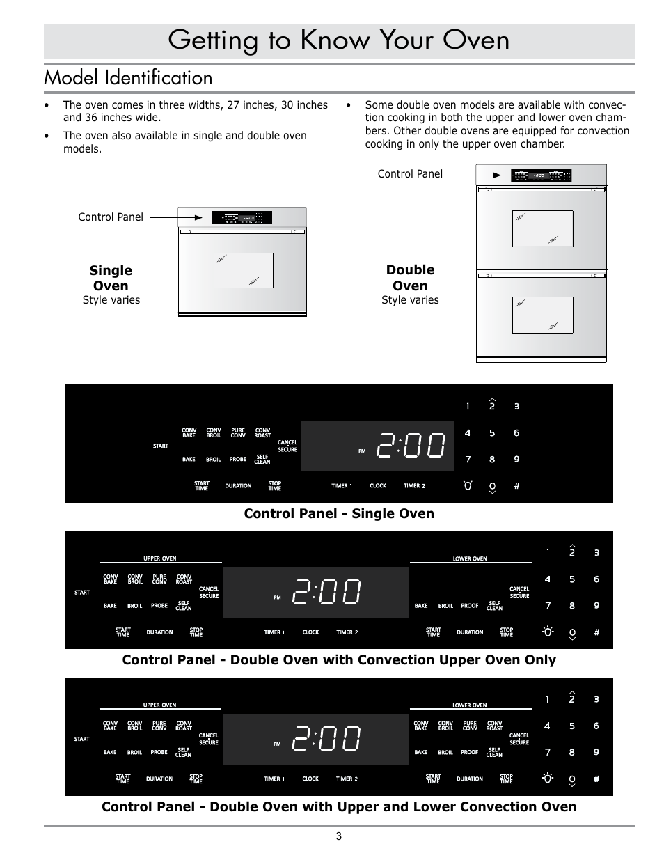 Getting to know your oven, Model identification | Dacor MORD230 User Manual | Page 5 / 36