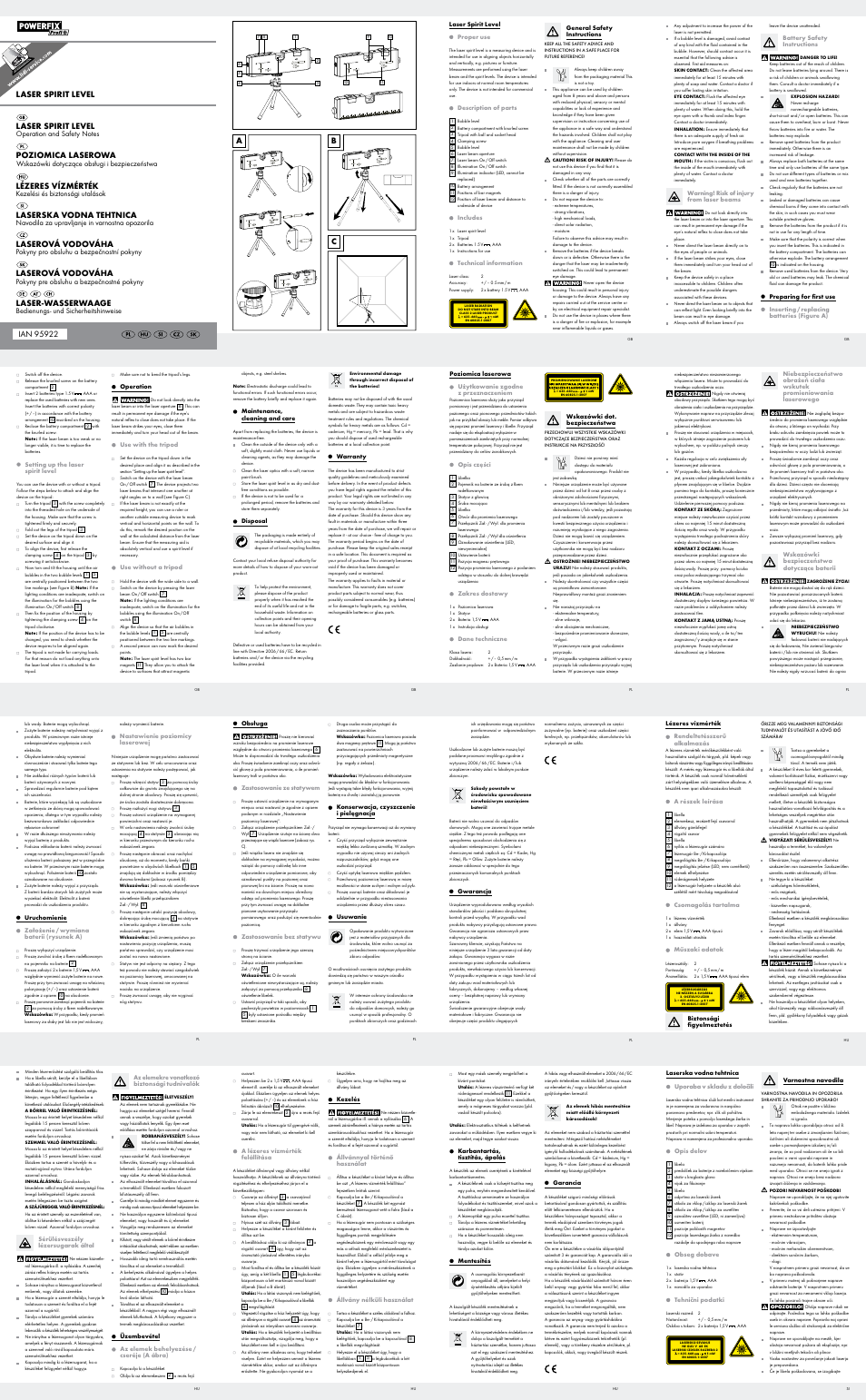 Powerfix Z32014 User Manual | 2 pages