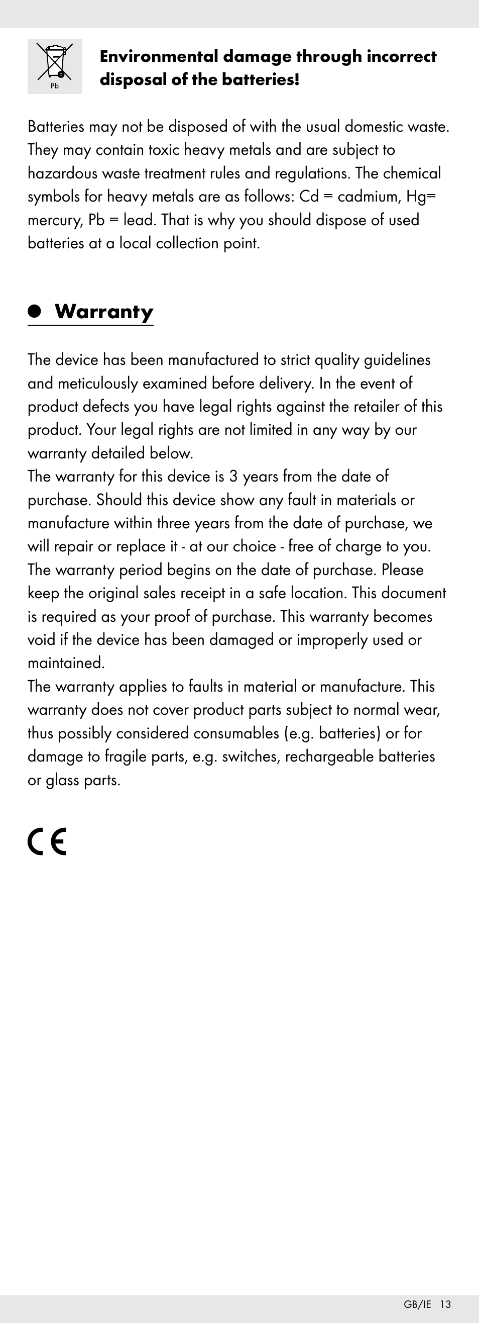 Warranty | Powerfix Z22855 User Manual | Page 13 / 67