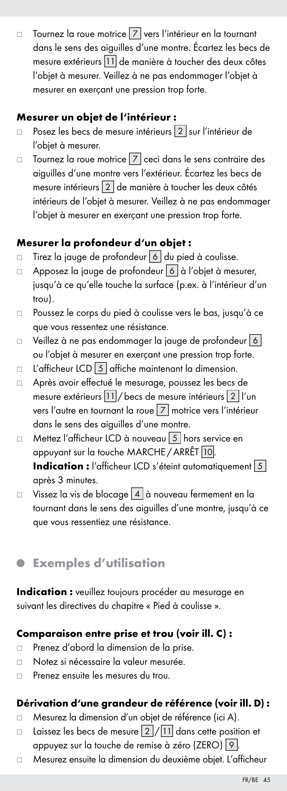 Exemples d’utilisation | Powerfix Z22855 User Manual | Page 45 / 67