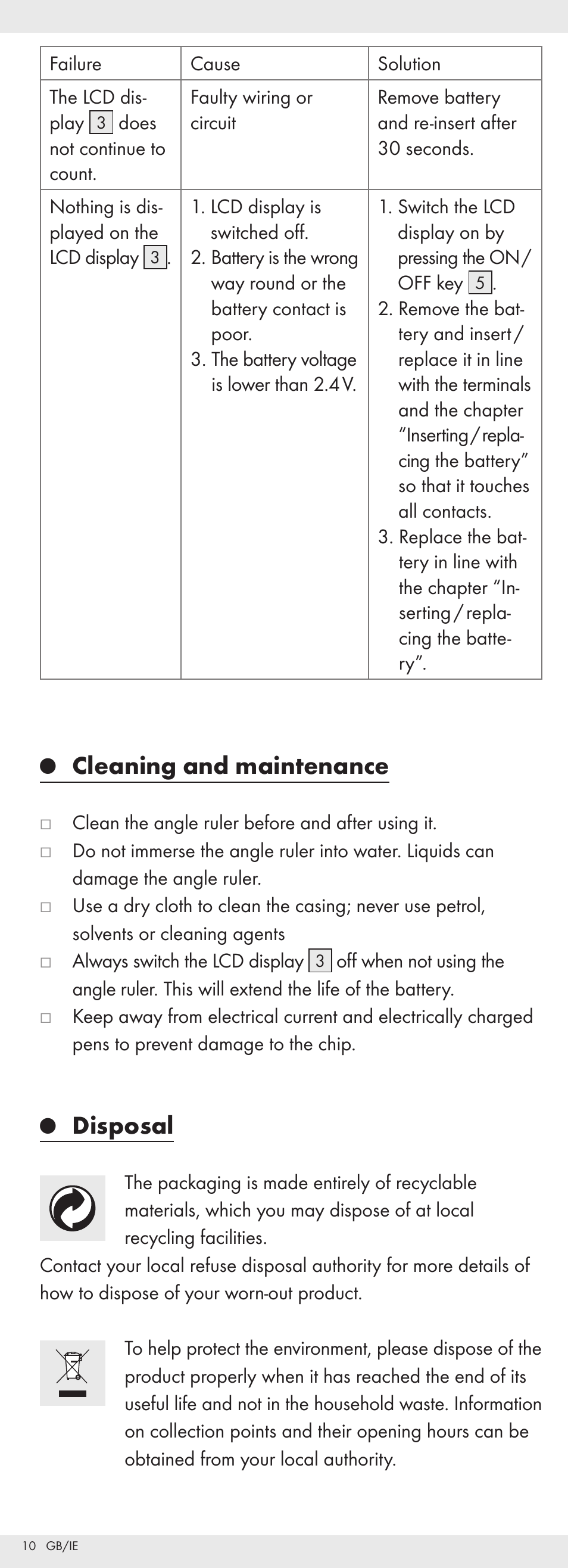 Cleaning and maintenance, Disposal | Powerfix Z32118 User Manual | Page 11 / 54