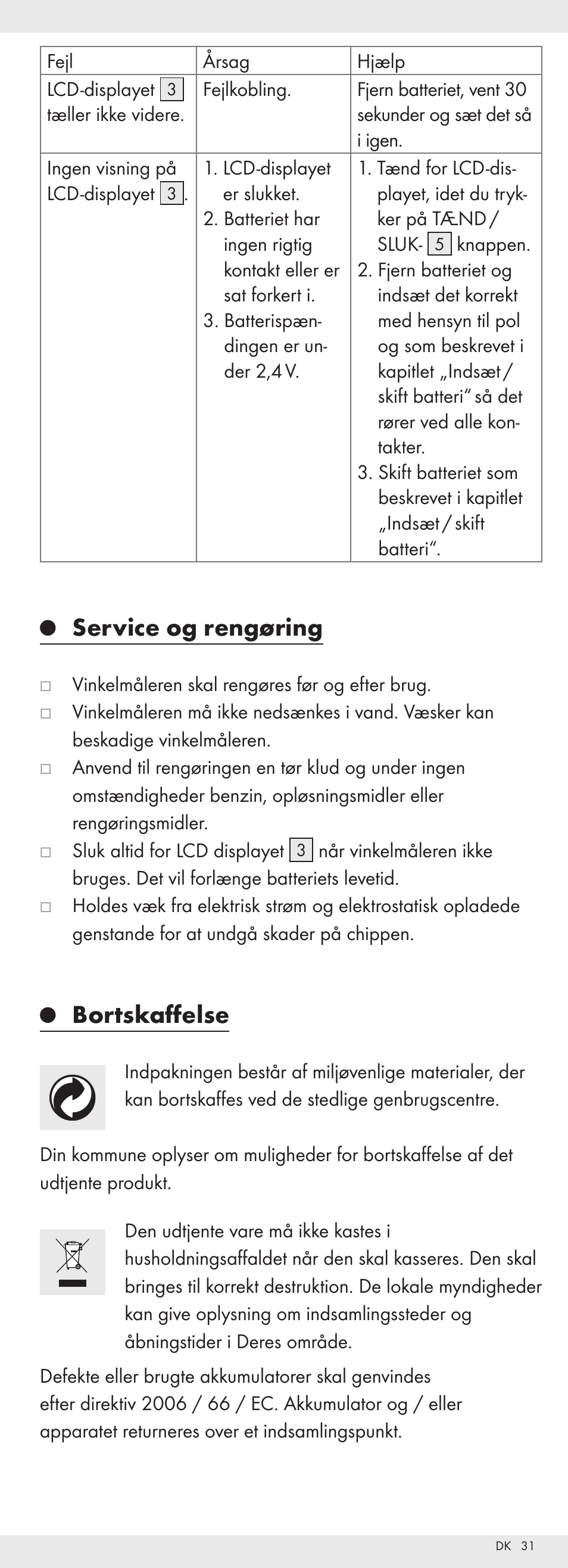 Service og rengøring, Bortskaffelse | Powerfix Z32118 User Manual | Page 32 / 54