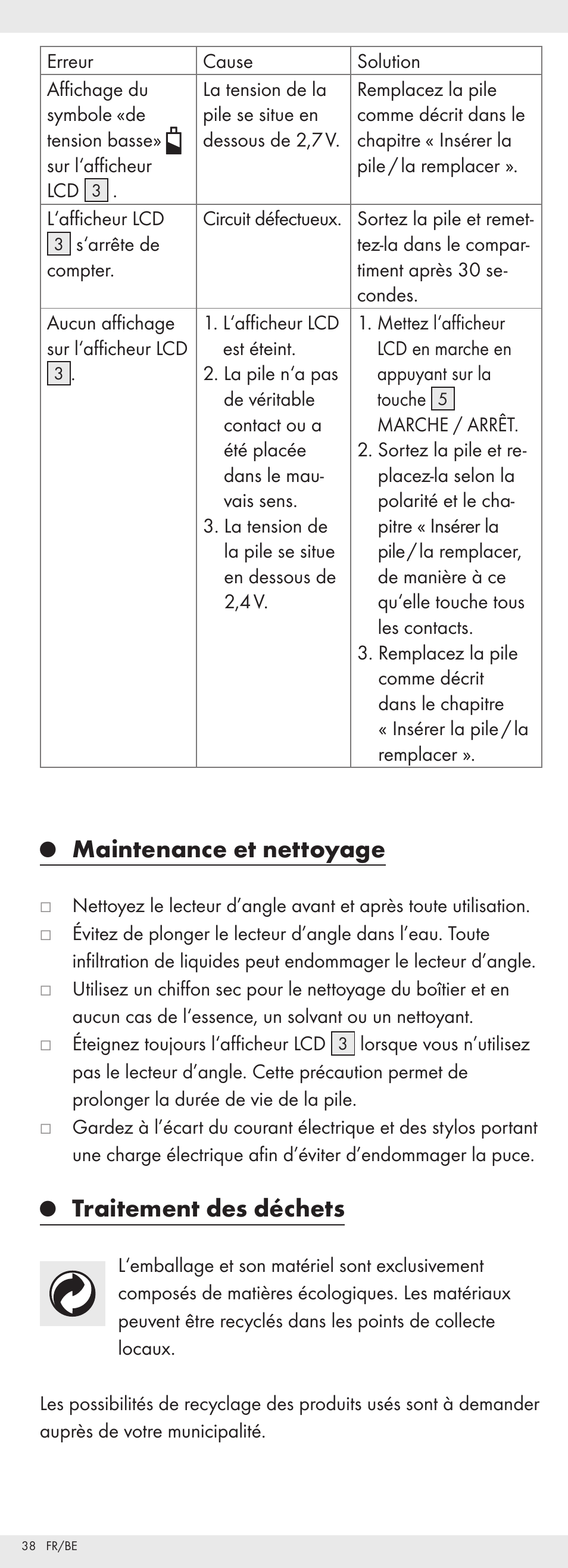 Maintenance et nettoyage, Traitement des déchets | Powerfix Z32118 User Manual | Page 39 / 54