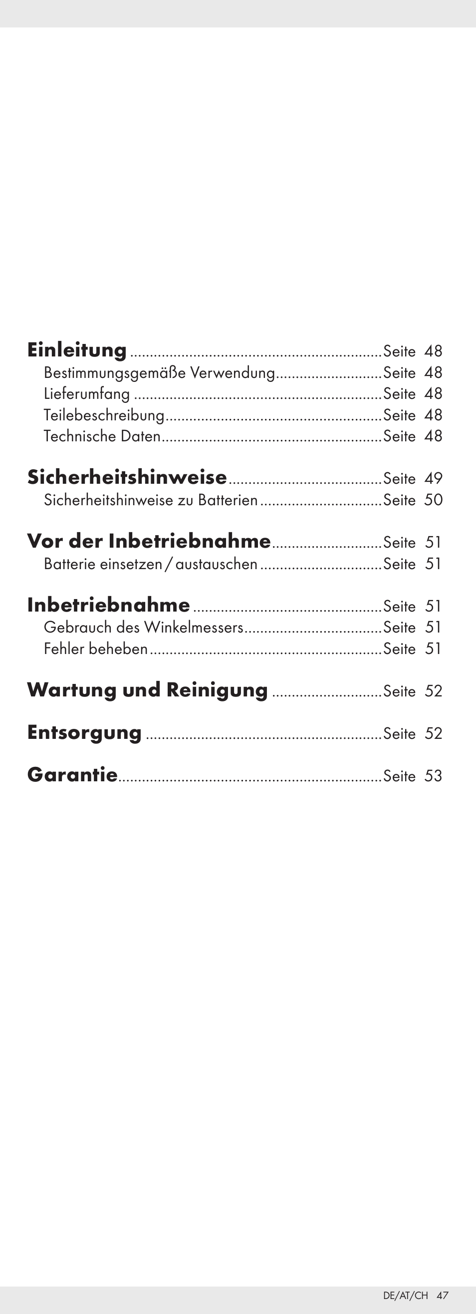 Einleitung, Sicherheitshinweise, Vor der inbetriebnahme | Inbetriebnahme, Wartung und reinigung, Entsorgung, Garantie | Powerfix Z32118 User Manual | Page 48 / 54