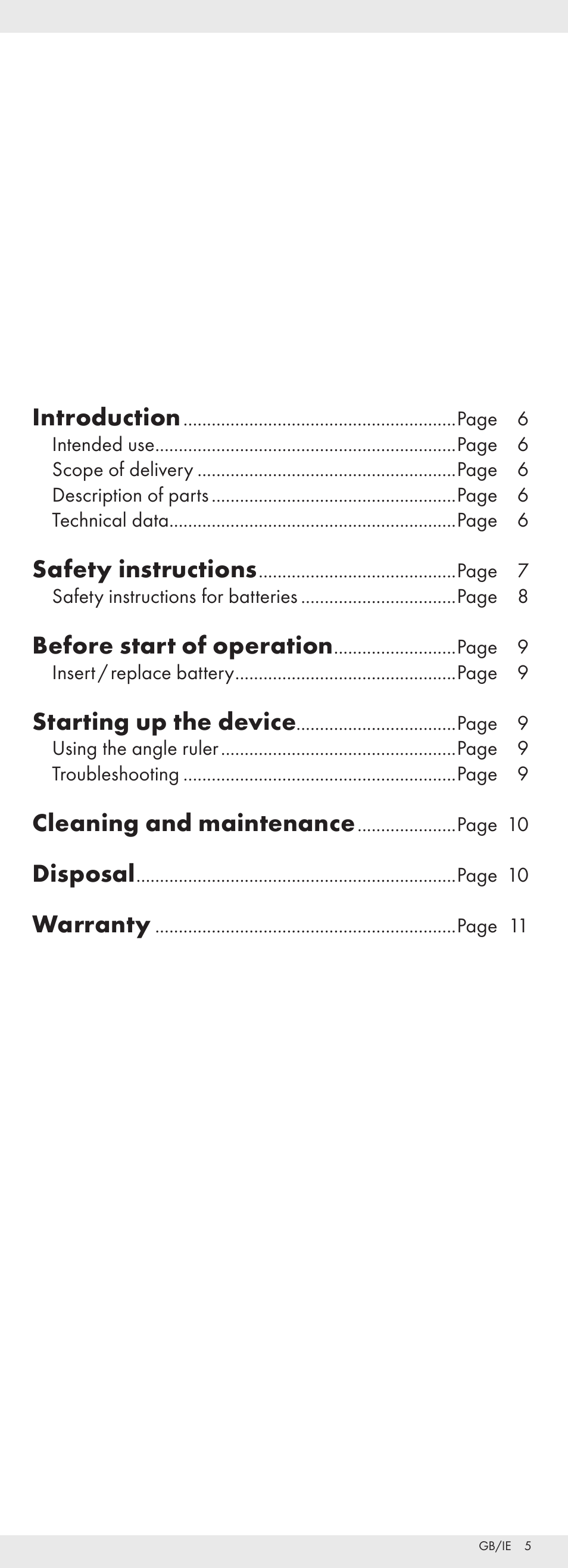 Introduction, Safety instructions, Before start of operation | Starting up the device, Cleaning and maintenance, Disposal, Warranty | Powerfix Z32118 User Manual | Page 6 / 54