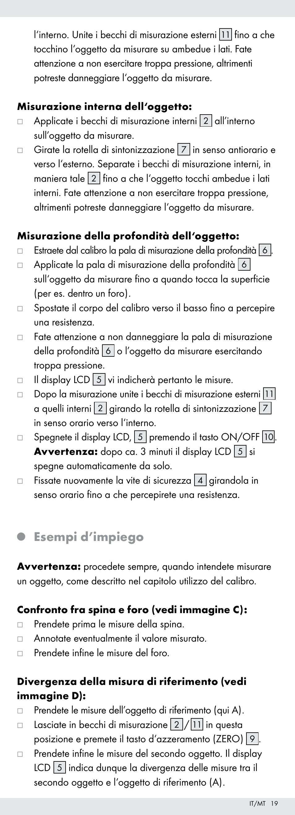Esempi d’impiego | Powerfix Z22855 User Manual | Page 19 / 50