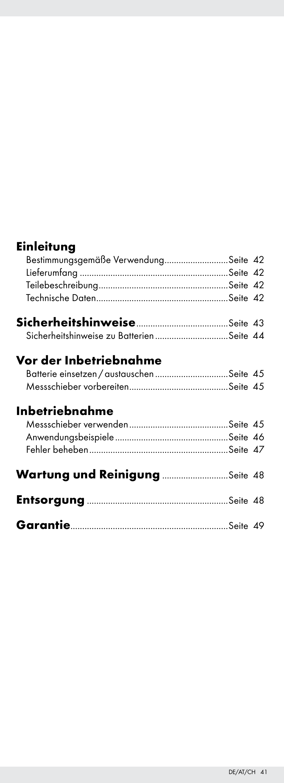 Einleitung, Sicherheitshinweise, Vor der inbetriebnahme | Inbetriebnahme, Wartung und reinigung, Entsorgung, Garantie | Powerfix Z22855 User Manual | Page 41 / 50