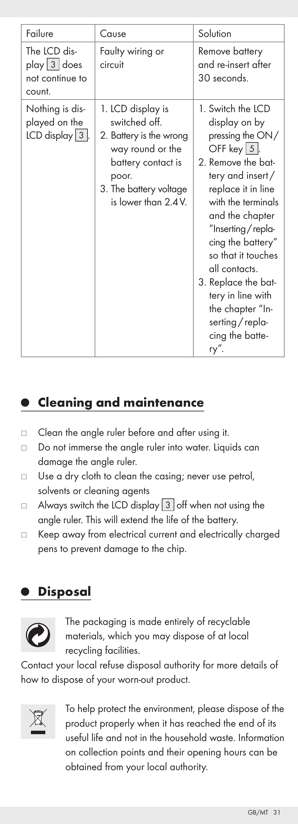 Cleaning and maintenance, Disposal | Powerfix Z32118 User Manual | Page 32 / 40