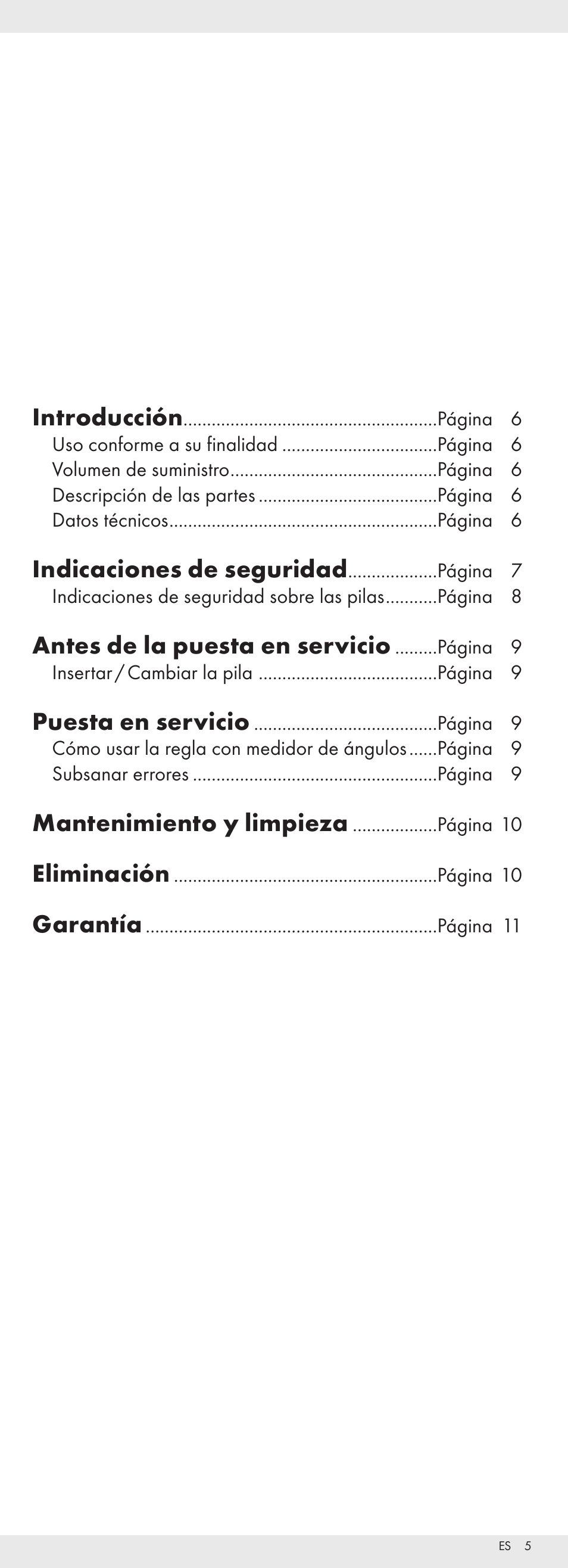 Introducción, Indicaciones de seguridad, Antes de la puesta en servicio | Puesta en servicio, Mantenimiento y limpieza, Eliminación, Garantía | Powerfix Z32118 User Manual | Page 6 / 40