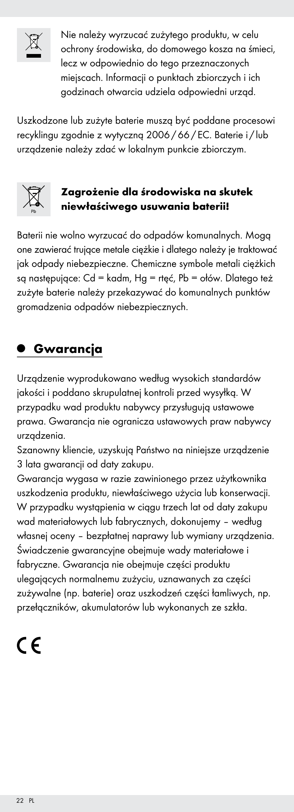 Gwarancja | Powerfix Z22855 User Manual | Page 22 / 68