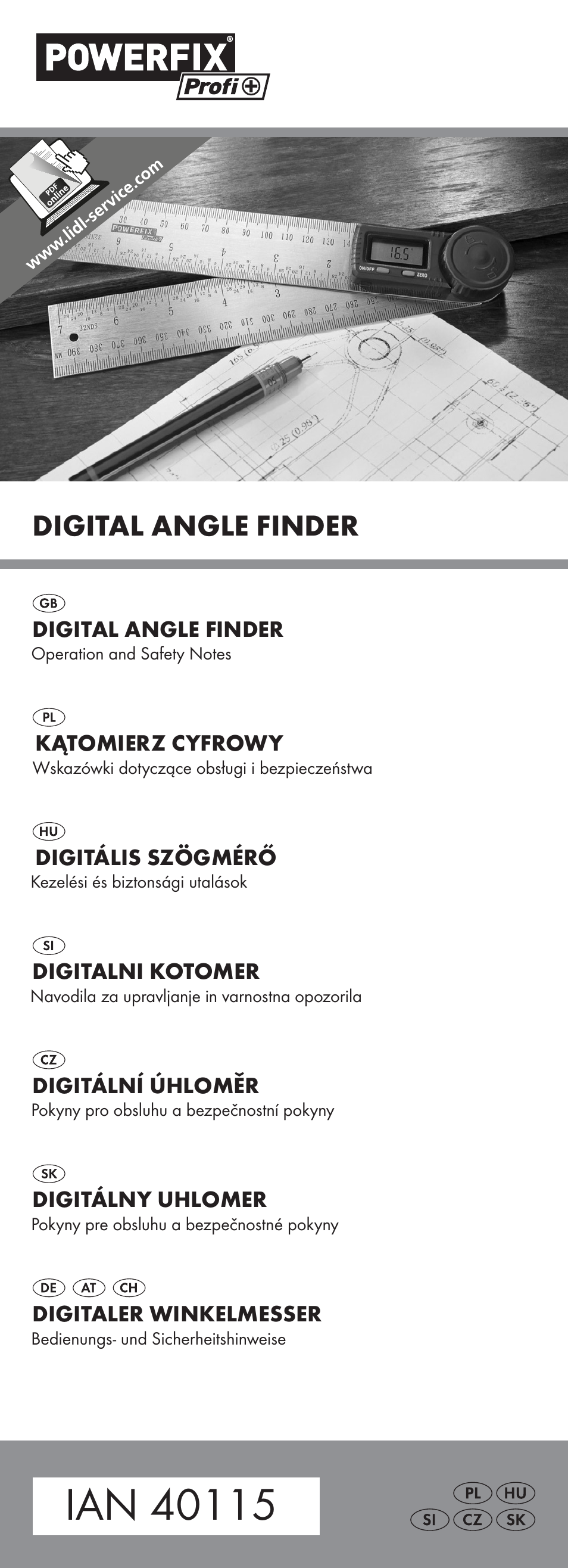 Digital angle finder | Powerfix Z32118 User Manual | Page 2 / 54