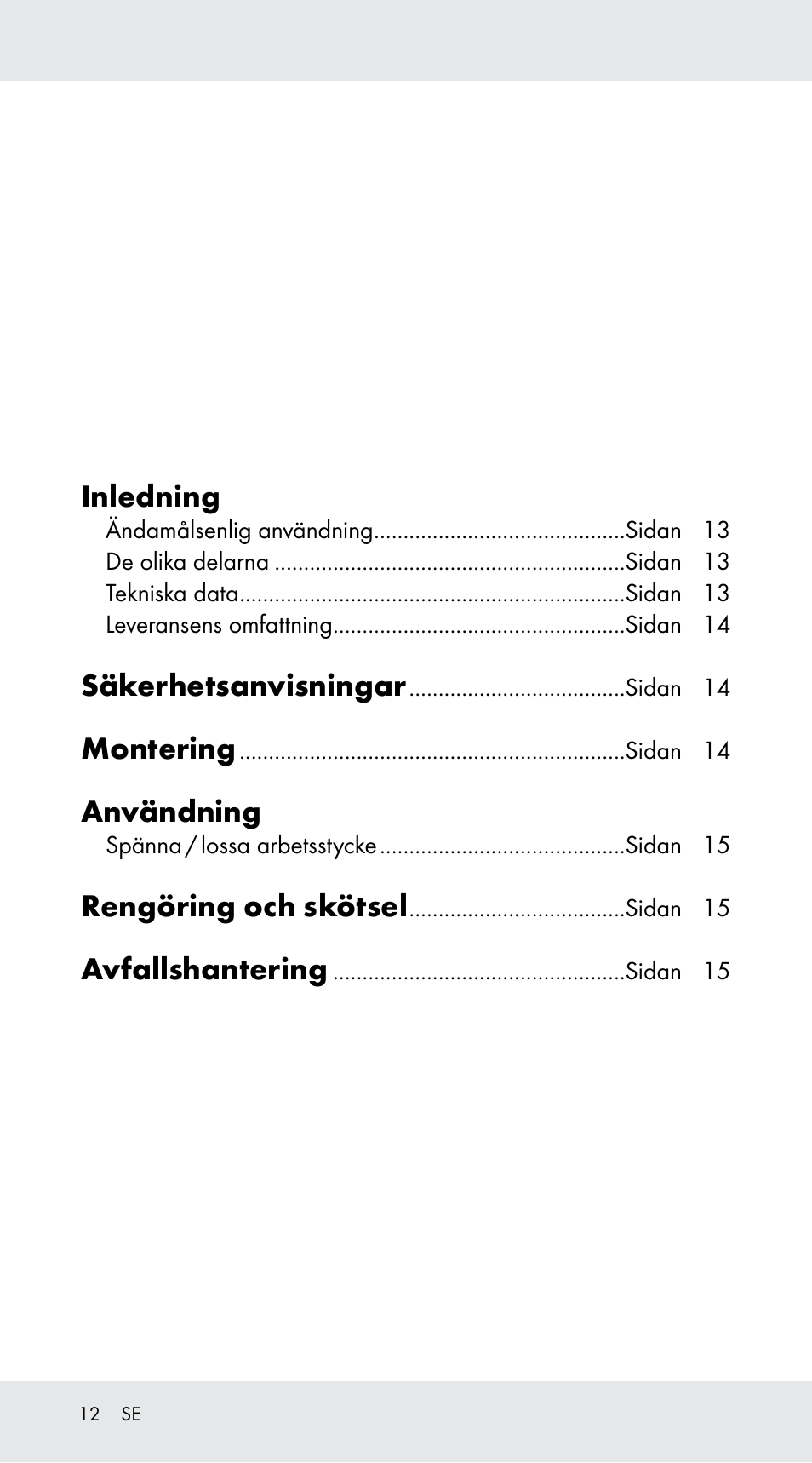 Inledning, Säkerhetsanvisningar, Montering | Användning, Rengöring och skötsel, Avfallshantering | Powerfix Z29760B User Manual | Page 12 / 32