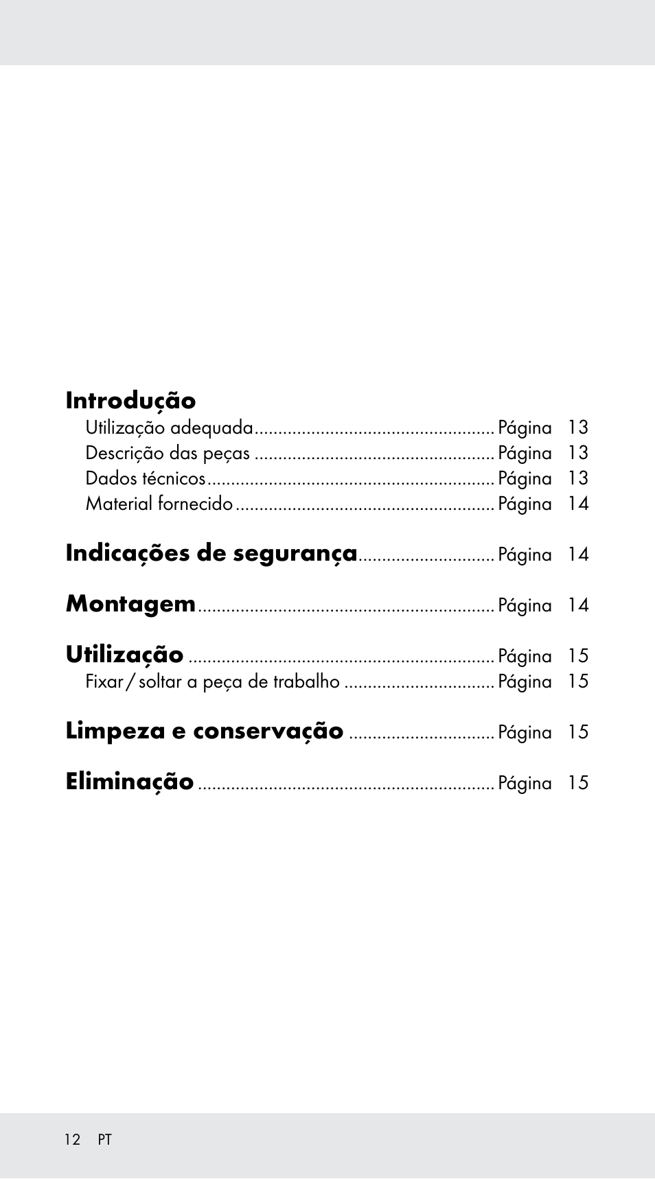 Introdução, Indicações de segurança, Montagem | Utilização, Limpeza e conservação, Eliminação | Powerfix Z29760B User Manual | Page 12 / 24