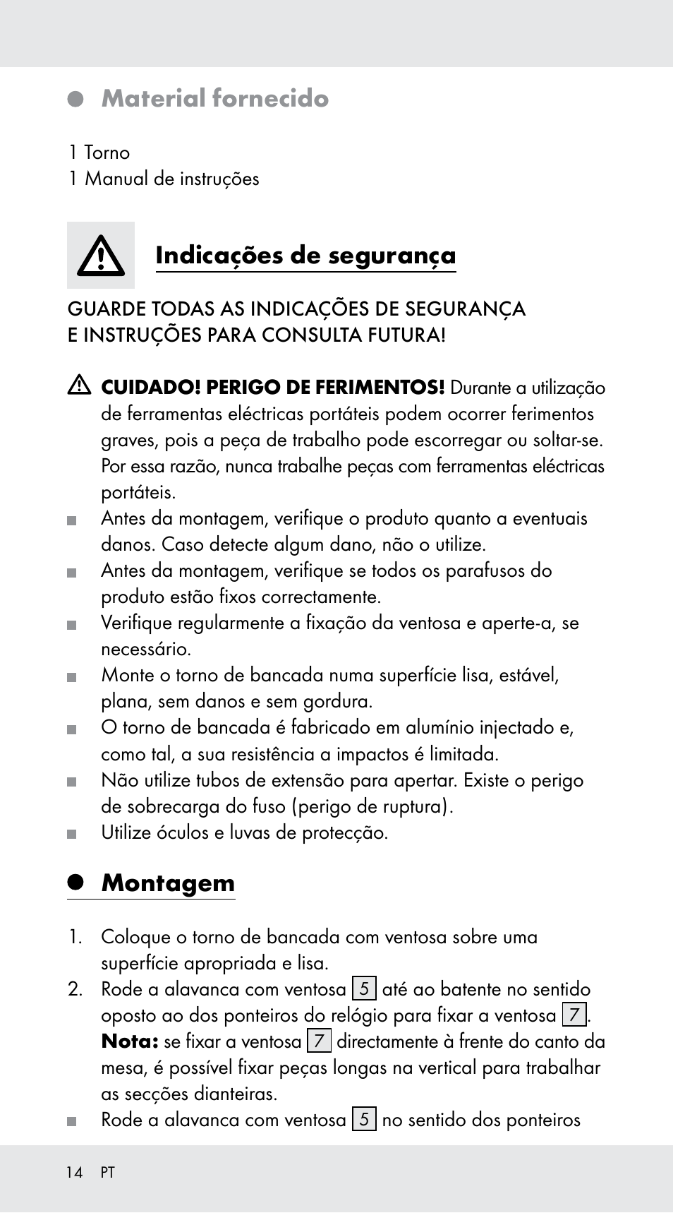 Material fornecido, Indicações de segurança, Montagem | Powerfix Z29760B User Manual | Page 14 / 24