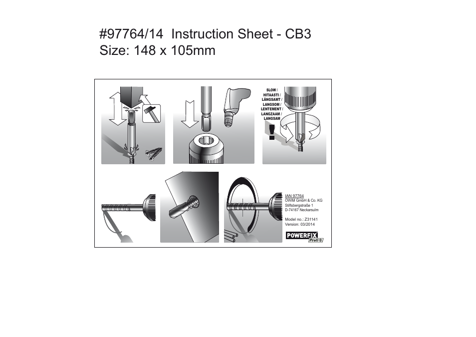Powerfix Z31141 User Manual | 1 page