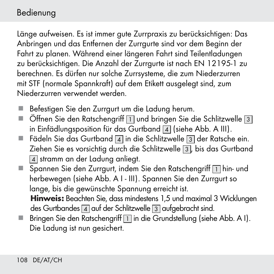 Bedienung | Powerfix Z31361 User Manual | Page 108 / 111