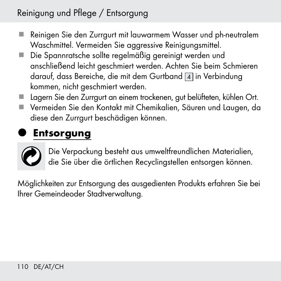 Entsorgung | Powerfix Z31361 User Manual | Page 110 / 111