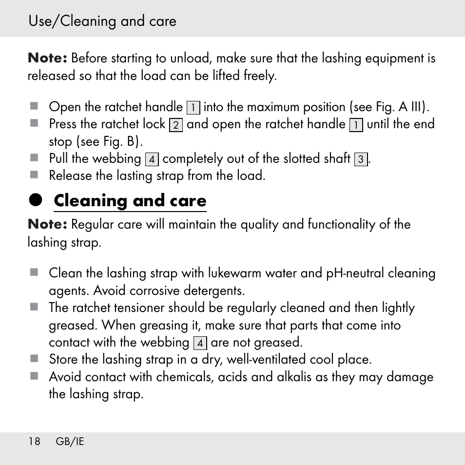 Cleaning and care, Use/cleaning and care | Powerfix Z31361 User Manual | Page 18 / 111