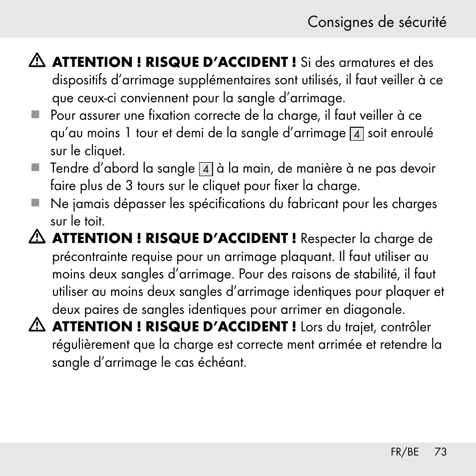 Consignes de sécurité | Powerfix Z31361 User Manual | Page 73 / 111