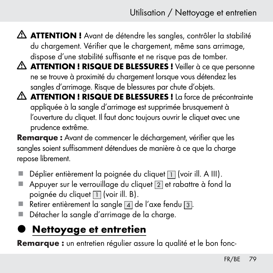 Nettoyage et entretien, Utilisation / nettoyage et entretien | Powerfix Z31361 User Manual | Page 79 / 111