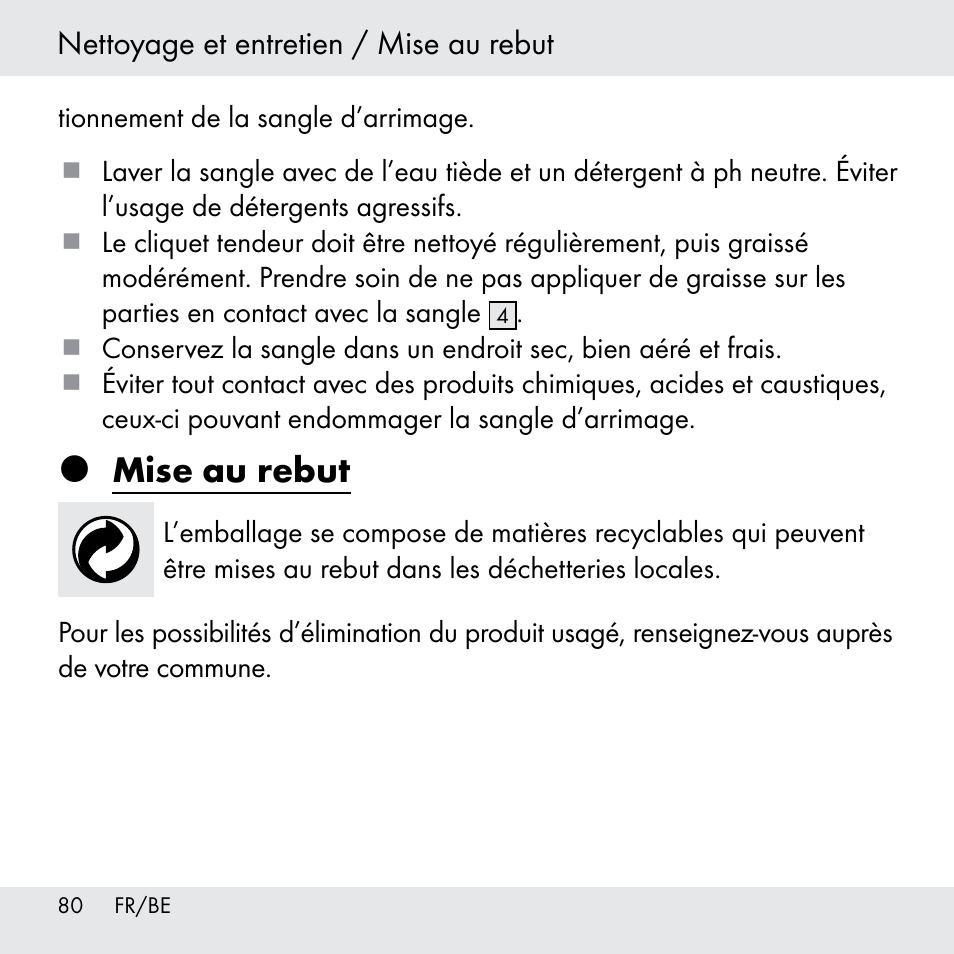 Mise au rebut | Powerfix Z31361 User Manual | Page 80 / 111