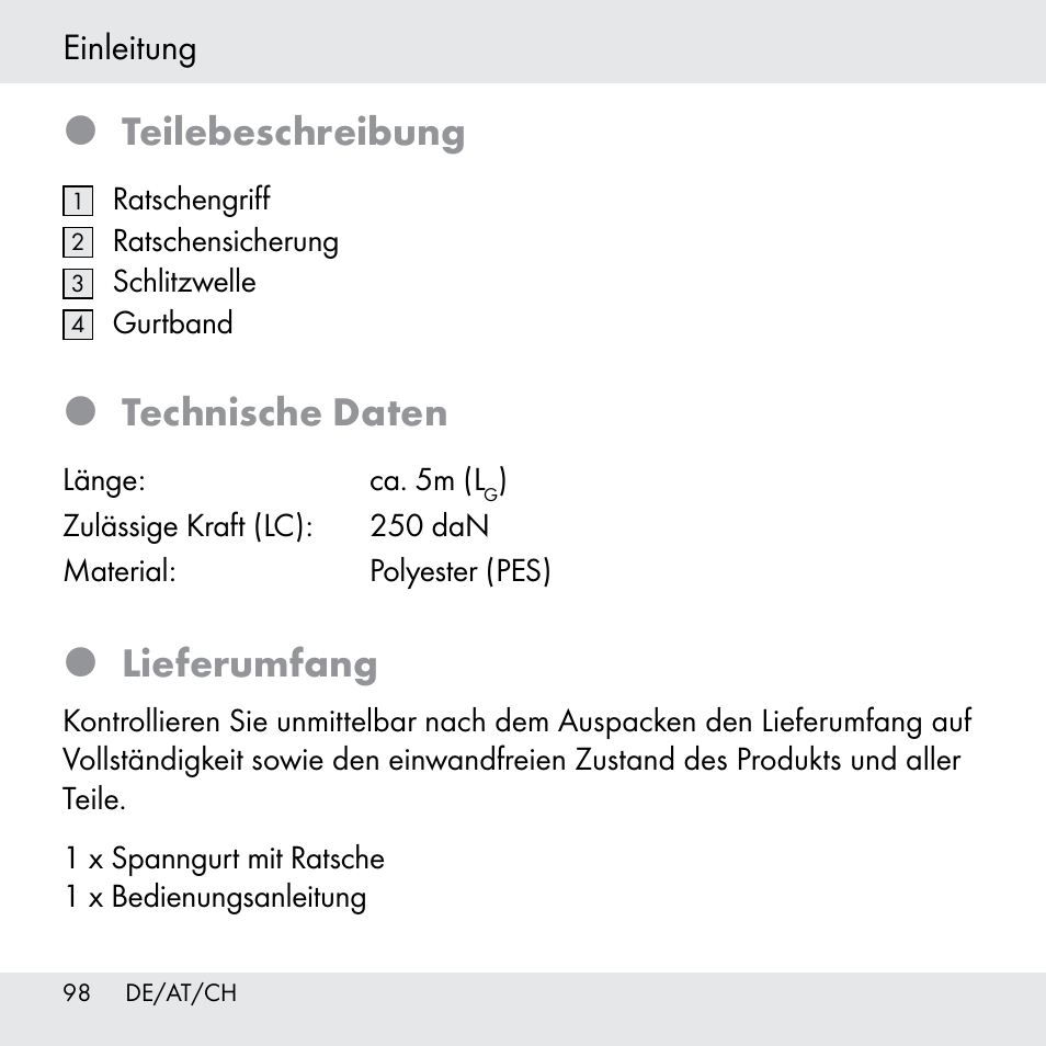 Teilebeschreibung, Technische daten, Lieferumfang | Powerfix Z31361 User Manual | Page 98 / 111