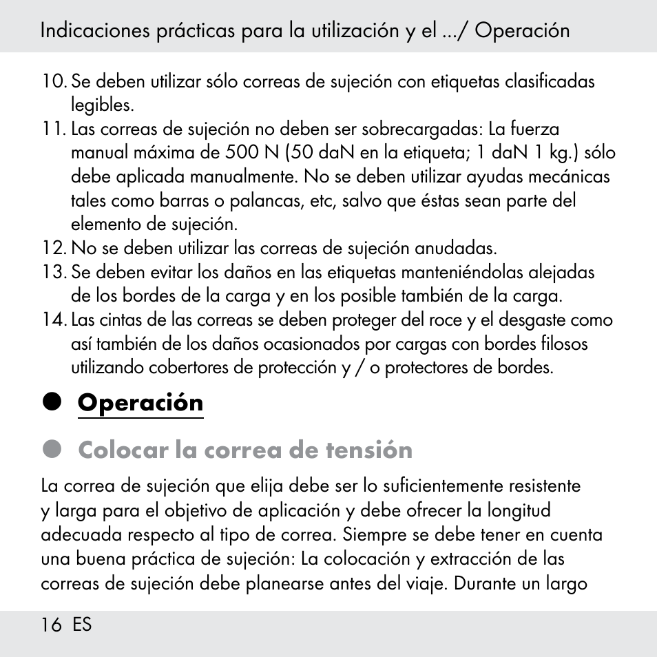 Operación  colocar la correa de tensión | Powerfix Z31361 User Manual | Page 16 / 80