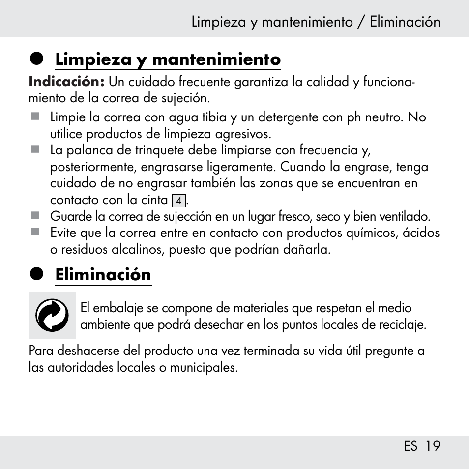 Limpieza y mantenimiento, Eliminación | Powerfix Z31361 User Manual | Page 19 / 80