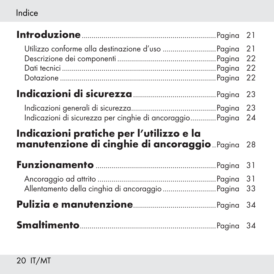 Introduzione, Indicazioni di sicurezza, Funzionamento | Pulizia e manutenzione, Smaltimento | Powerfix Z31361 User Manual | Page 20 / 80