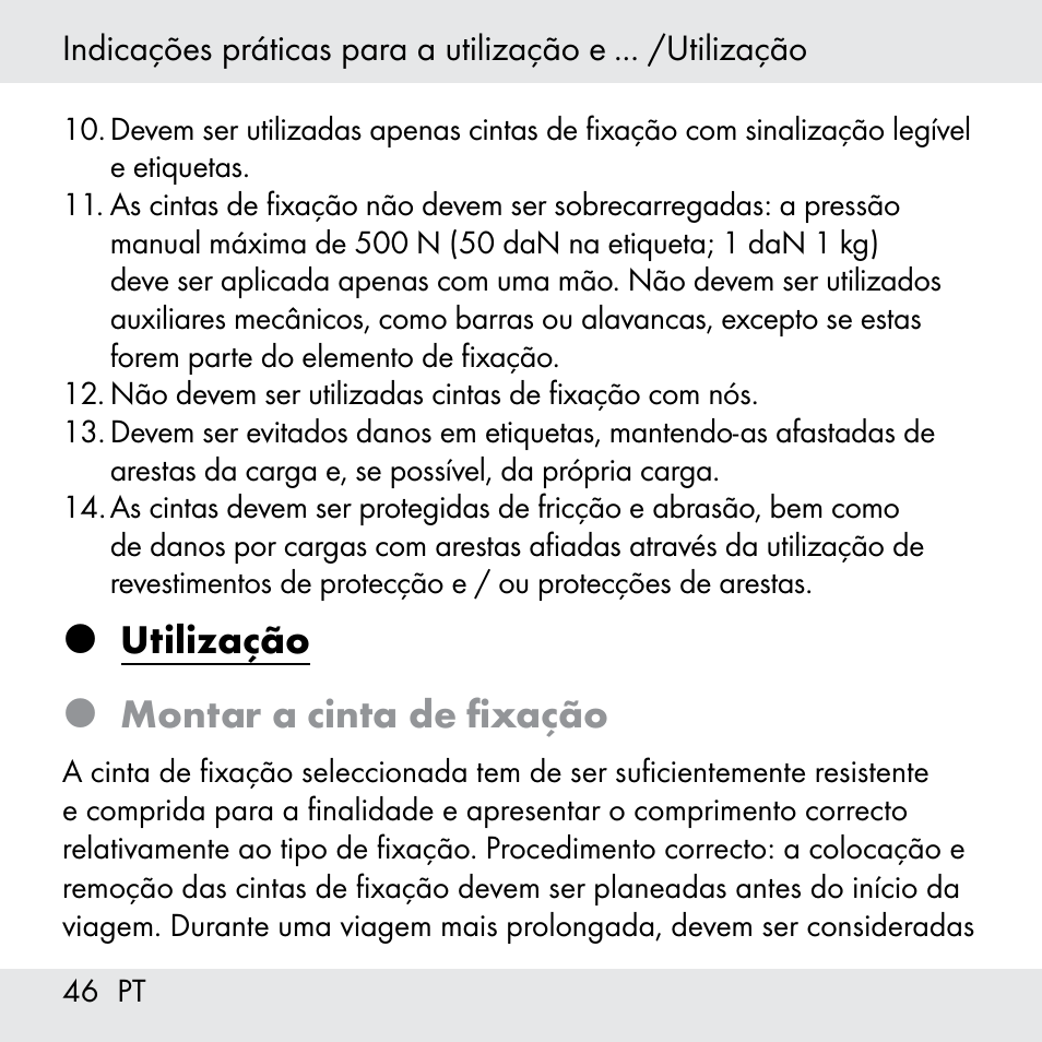 Utilização  montar a cinta de fixação | Powerfix Z31361 User Manual | Page 46 / 80