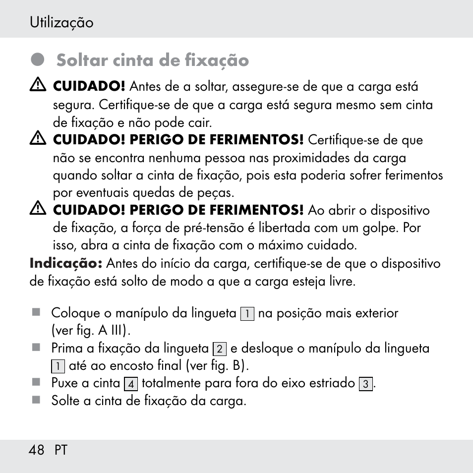 Soltar cinta de fixação | Powerfix Z31361 User Manual | Page 48 / 80