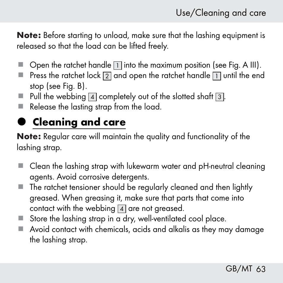 Cleaning and care | Powerfix Z31361 User Manual | Page 63 / 80