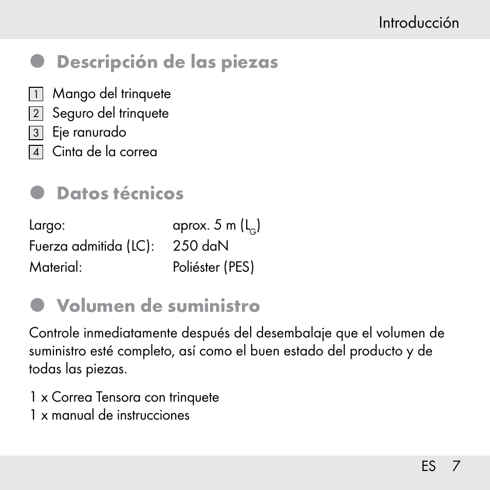 Descripción de las piezas, Datos técnicos, Volumen de suministro | Powerfix Z31361 User Manual | Page 7 / 80