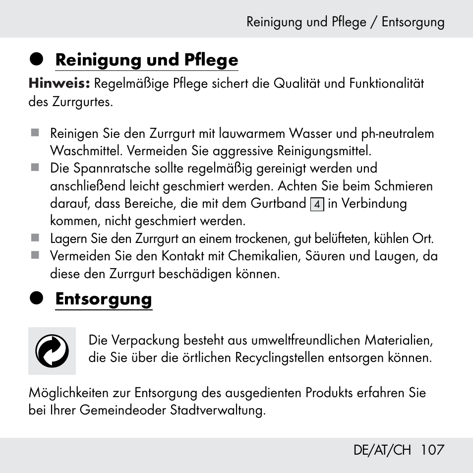 Reinigung und pflege, Entsorgung | Powerfix Z31361 User Manual | Page 107 / 108