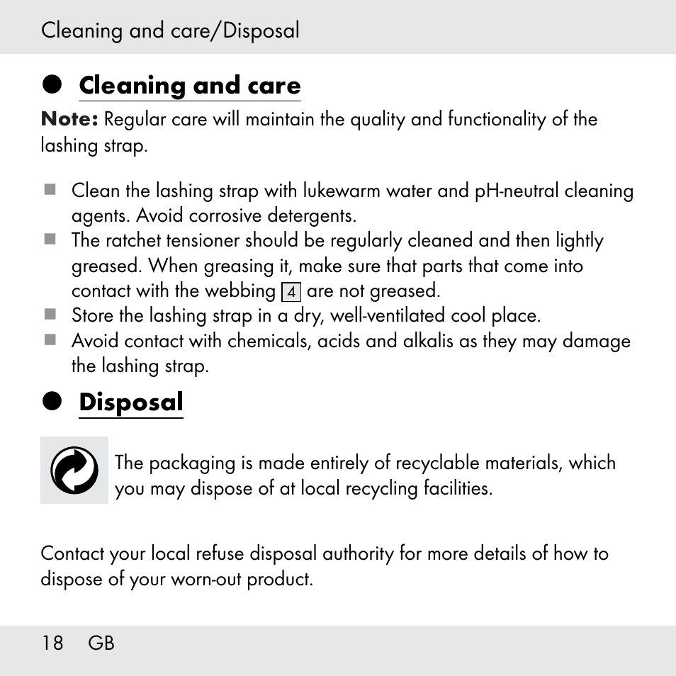 Cleaning and care, Disposal | Powerfix Z31361 User Manual | Page 18 / 108