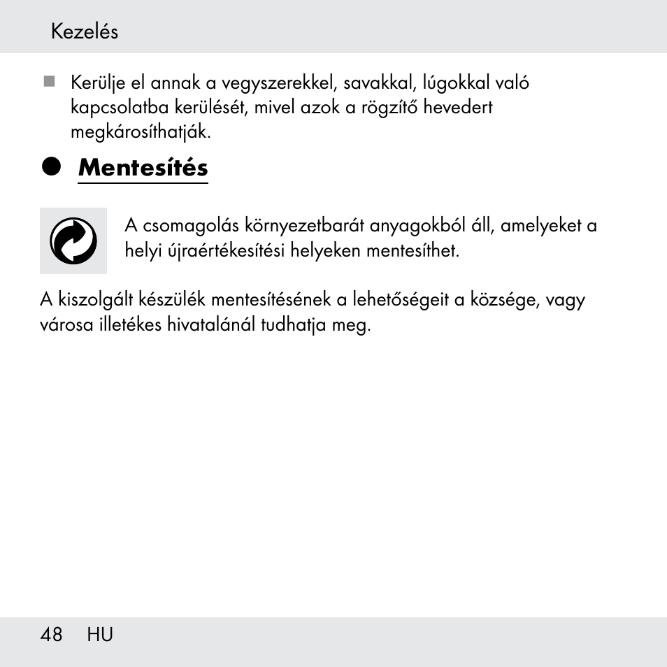 Mentesítés | Powerfix Z31361 User Manual | Page 48 / 108
