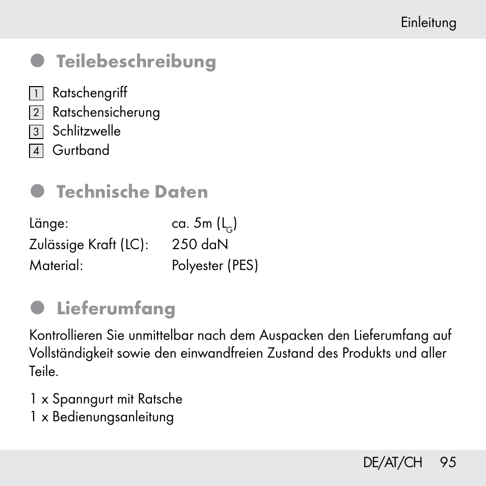 Teilebeschreibung, Technische daten, Lieferumfang | Powerfix Z31361 User Manual | Page 95 / 108