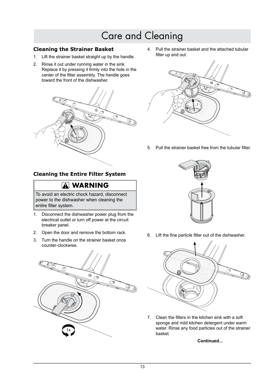 Care and cleaning, Warning | Dacor IDWH24 User Manual | Page 15 / 24