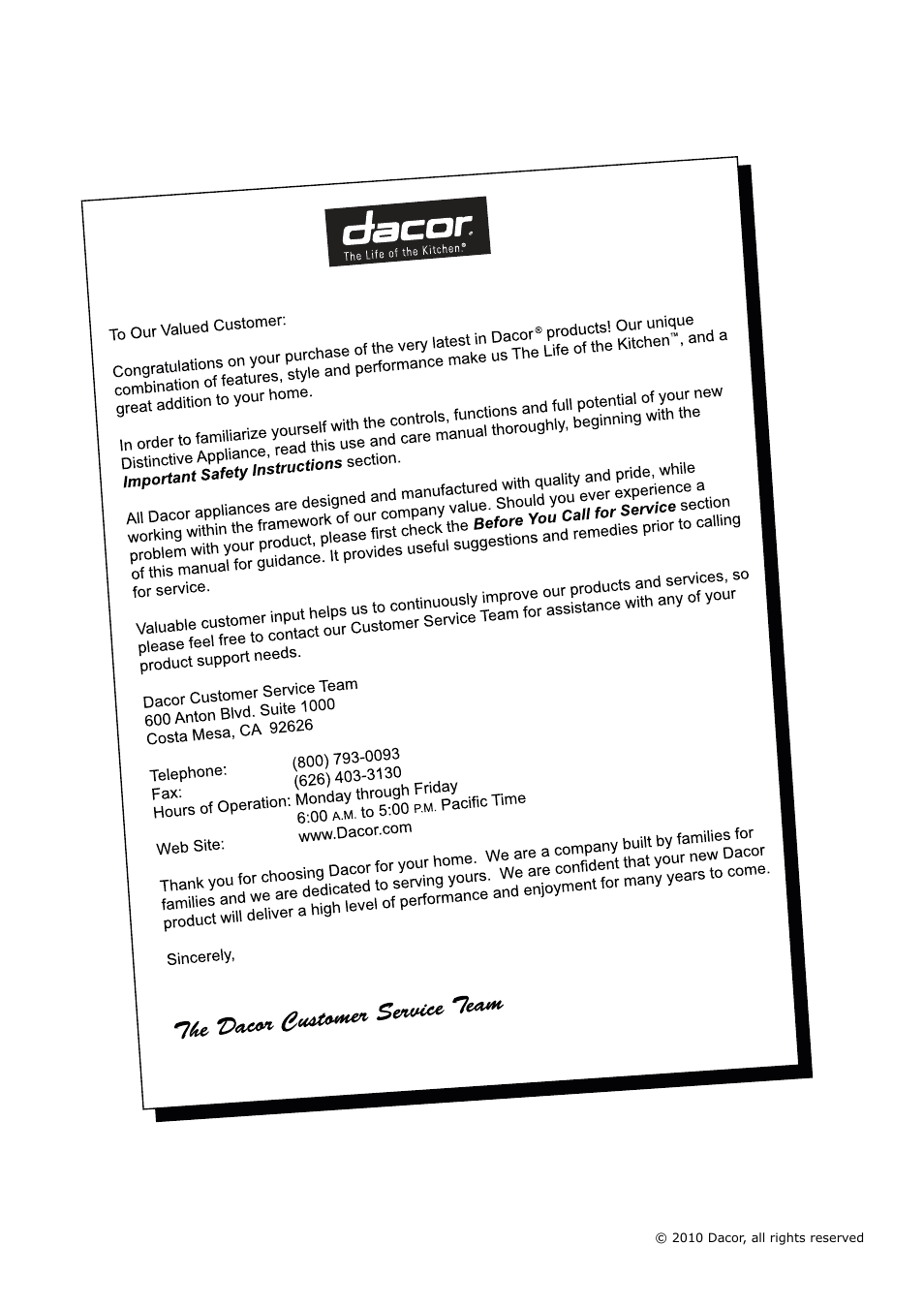 Dacor IDWH24 User Manual | Page 2 / 24