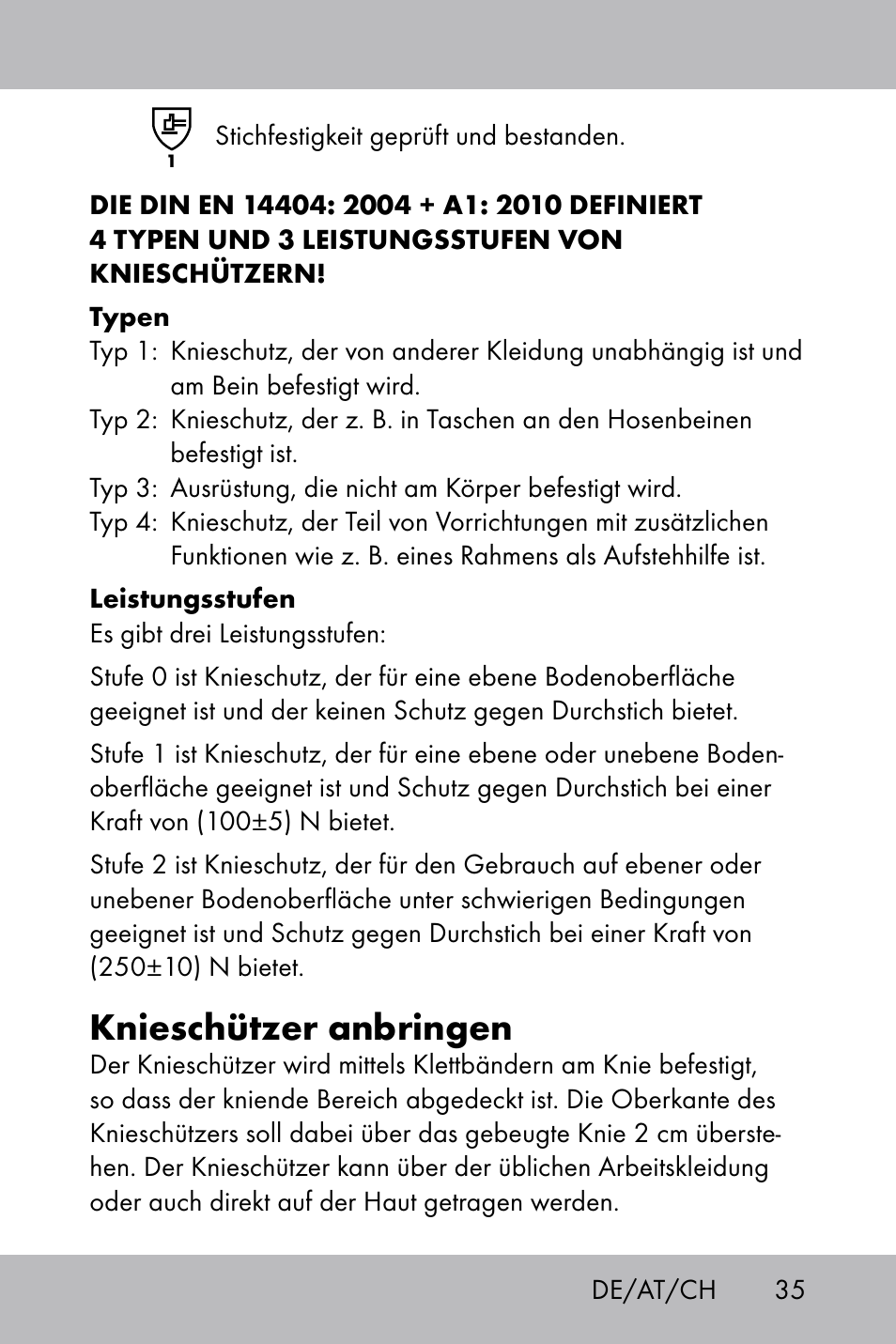 Knieschützer anbringen | Powerfix Gel Knee Pads User Manual | Page 33 / 36